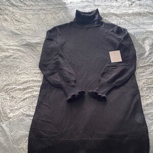LC Lauren Conrad Black Turtleneck Sweater Dress Size XS